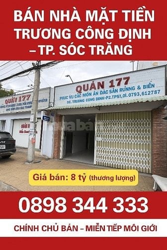 Nhà chính chủ 3 căn liền kề – mặt tiền Trương Công Định, Sóc Trăng