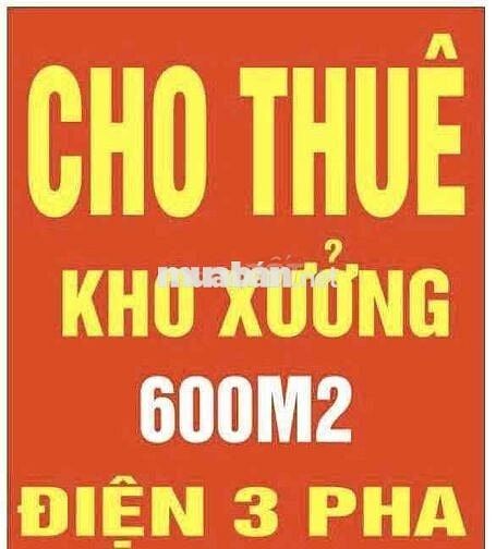 Cho thuê xưởng (600m2, điện 3Fa), đường xe Cont, gần KCN Amata.