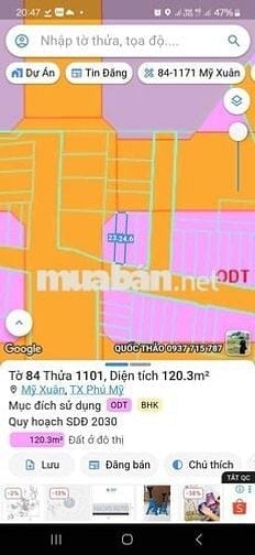 kẹt tiền bán gấp lô đất quy hoạch ra mặt tiền đường T, p mỹ xuân