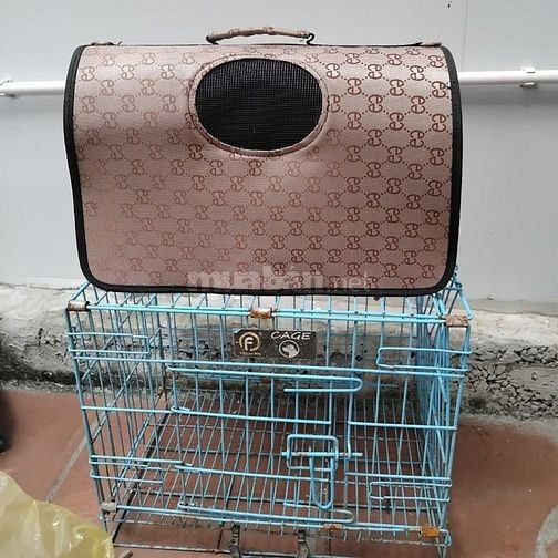 Bán phụ kiện chuồng chó, túi. Chuồng có thể chứa cún nặng hơn 10kg