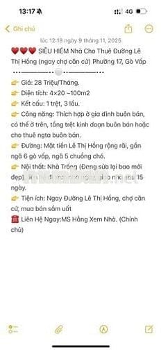Nhà Cho Thuê Đường Lê Thị Hồng (ngay chợ căn cứ) Phường 17, Gò Vấp