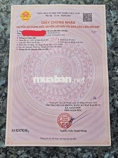 CƠ HỘI ĐẦU TƯ SINH LỜI – BÁN ĐẤT 4x16M SAU TRƯỜNG HỌC CUỐI XUÂN Q12