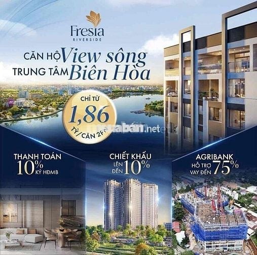 Bán CH Cao Cấp Fresia Riverside, TT 10% Ký HĐMB, NH Hỗ Trợ Vay 75%