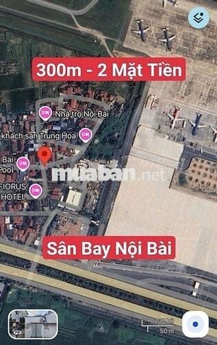 300m 2 mặt tiền Đất xây Khách Sạn cạnh Sân Bay Nội Bài