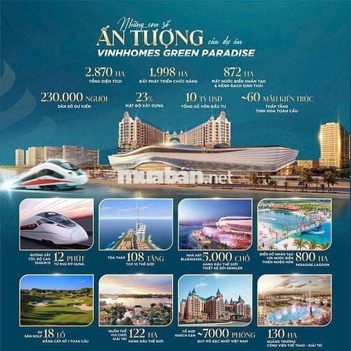 Nhà Phố liền kề 100m2 4PN,Vinhomes Green Paradise,Cần Giờ, Hồ Chí Minh