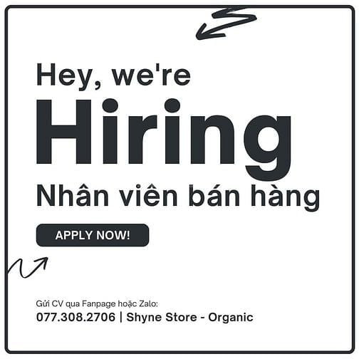 [ Thông báo tuyển dụng ] Nhân viên bán hàng quận Bình Tân Part-time