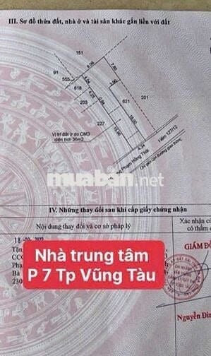BÁN NHÀ TRUNG TÂM P.7 TP. VŨNG TÀU 137M GIÁ CHỈ 4,99 TỶ TL