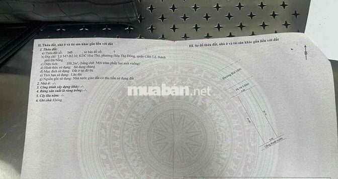 bán đất MT Bùi Vịnh 100m2 đường 7m5 giá 4ty85 rẻ nhất khu vực