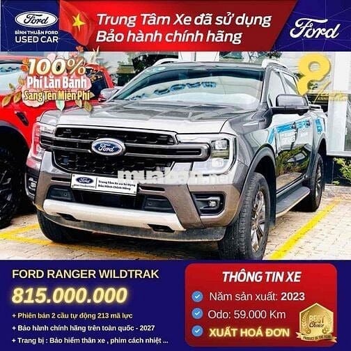 Ford Ranger 2023 Wildtrak 2.0L 4x4 AT - 59000 km