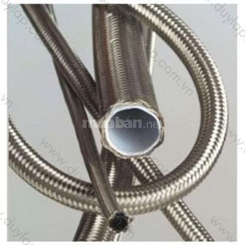 Ống chịu nhiệt teflon bọc lưới inox, bọc bố vải xanh, đỏ