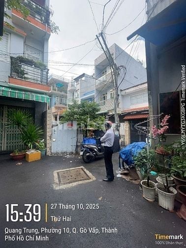 Bán đất trống 3 mặt tiền HXH đường Quang Trung, cách mặt tiền  QT 20m