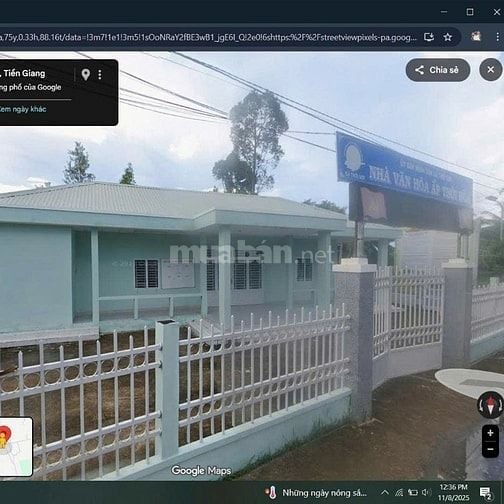 BÁN ĐẤT 2 MẶT TIỀN ĐỐI DIỆN NHÀ VĂN HOÁ ẤP - GẦN CẦU RẠCH MIỄU 2