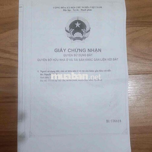 CẦN BÁN NHÀ Ở CHÍNH CHỦ HCM, SỔ HỒNG RIÊNG, KHÔNG THÔNG QUA CÒ