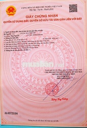 Cần bán thửa đất, Phường Hiệp an, TP HCM