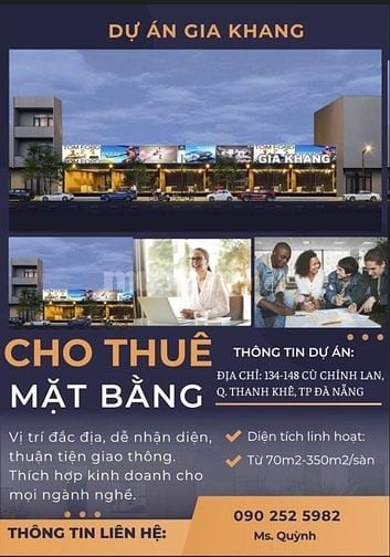 CHO THUÊ MẶT BẰNG ĐƯỜNG CÙ CHÍNH LAN, P. THANH KHÊ