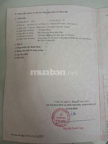 Bán nhanh đất thổ cư ,đường lớn, khu dân cư