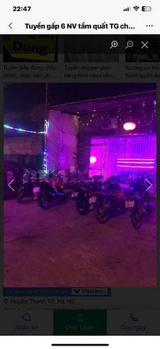 Tuyển 5 NV tẩm quất thư giãn tại 202 đường 70 Tân Triều - Hà Đông