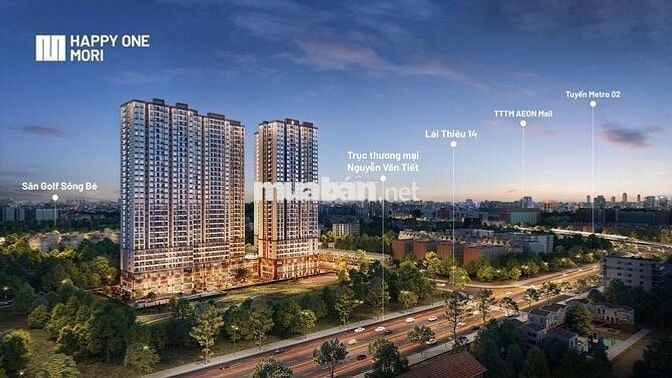 Căn hộ ngay trung tâm Lái Thiêu Happy One Mori giá chỉ từ 38,6tr/m2