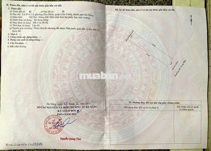 Bán lô đất đường Hồ Tùng Mậu - Hoà Khánh - Đà Nẵng