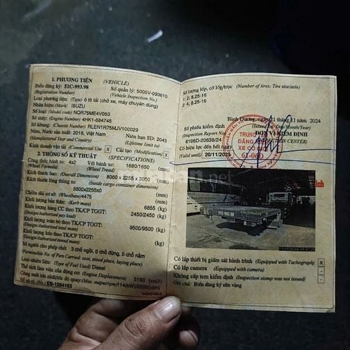 Bán xe Isuzu 2018 tải 2,4 tấn chuyên dùng chở oto 