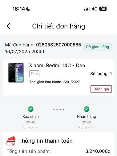 REDMI 14C mua tại CELLPHONE S muốn bán