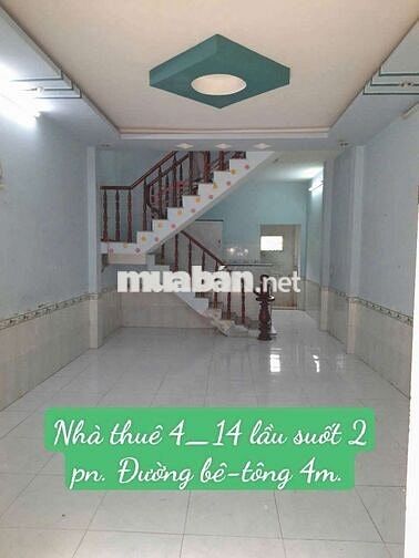 Nhà thuê 4×14 lầu suốt 2 pn. Đường vĩnh lộc b Bình Chánh tphcm