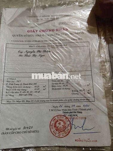 Bán nhà kiệt ông ích khiêm - gần chợ cồn siêu thị Go 2750 tlcc