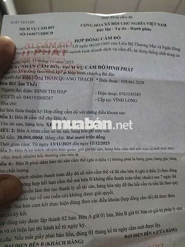 Xe vision bs64 ko chín chuđang cầm 20trieu ban