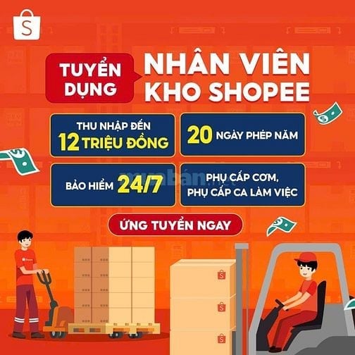 CỦ CHI/TPHCM - TUYỂN NHÂN VIÊN KHO SHOPEE