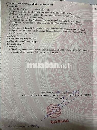 ĐẤT NỀN ĐƯỜNG TÂN LONG XÃ TÂN NHỰT TPCHM -ONT