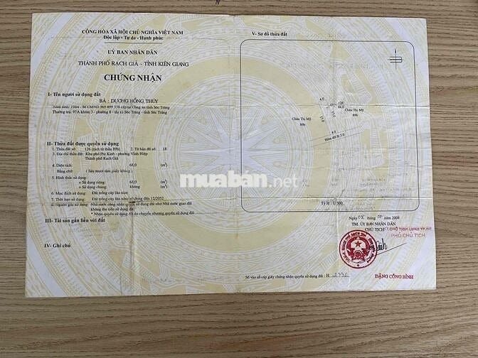 tôi chính chủ cần bán đất ở rạch giá cũ