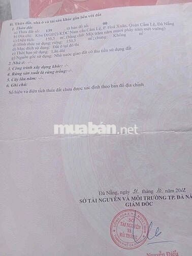 CHÍN CHỦ CẦN BÁN ĐẤT - NHƠN HÒA XUÂN 150MV - ĐÀ NẴNG