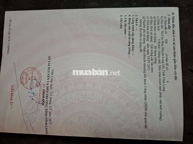 Đất Chợ Cầu Đôi, Đất full thổ, đường bê tông 5m, cách lộ nhựa 100m