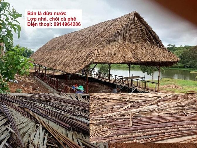 Bán lá dừa nước lợp nhà, lợp quán ăn, lợp quán cà phê
