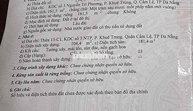 tổng diện tích 161m2. 5m ngang nở hậu 7m20