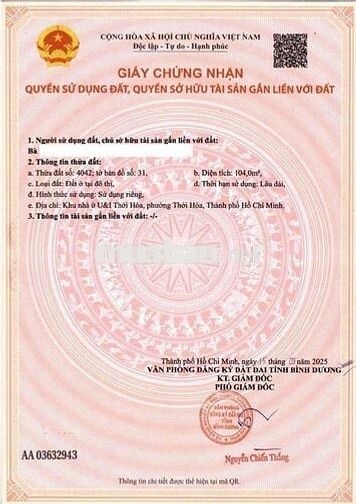 Lô góc 2 Mặt Tiền,sát bên Đại học Việt đức,Mỹ Phước 4, thới hoà TP.HCM