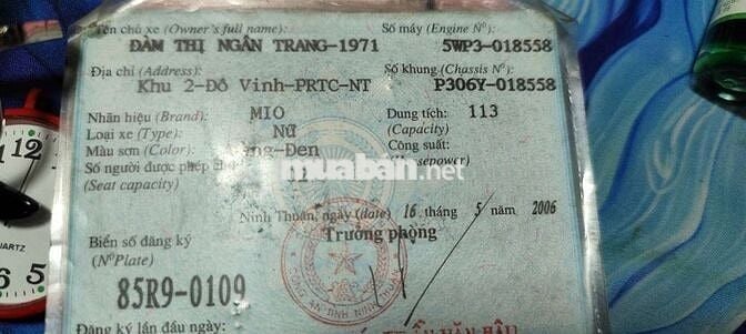 Mio nhập thái zin 2006 đang sử dụng