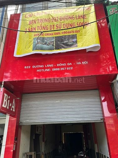 Chính chủ cho thuê mặt bằng kinh doanh tại 922 đường Láng