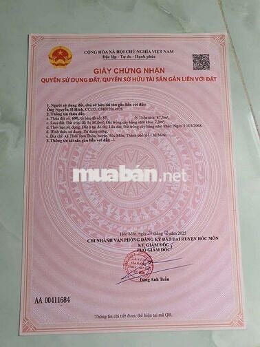 ĐẤT ĐƯỜNG PHÙNG THỊ CHUYỆN, DT:90m2, SỔ HỒNG RIÊNG, CHỈ 3.3 TỶ