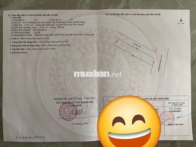 Bán đất 2 mặt tiền đường Mai Đăng Chơn