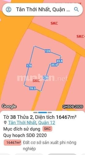 Chuyển nhượng bất động sản là dự án trung tâm quận 12 - 1,64ha