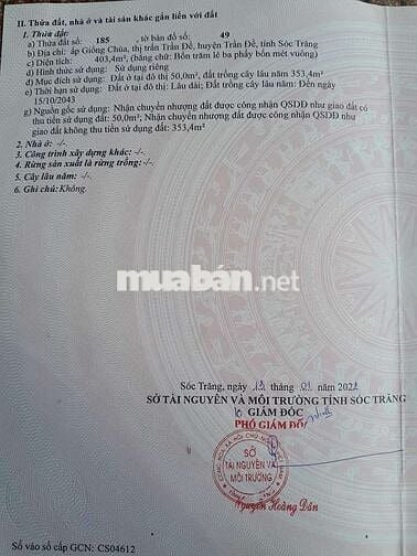 Đất nền thổ cư đô thị mặt tiền lộ bê tông trần đề,thành phố cần thơ