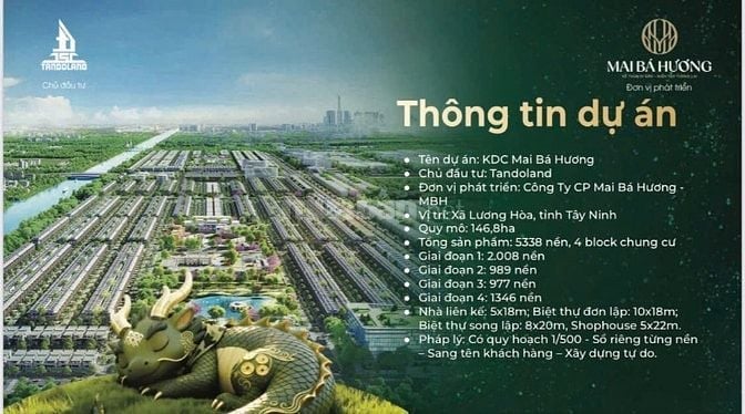Bán đất nền dự án tại xã lương hoà, tây ninh giá 2 tỷ 340 triệu