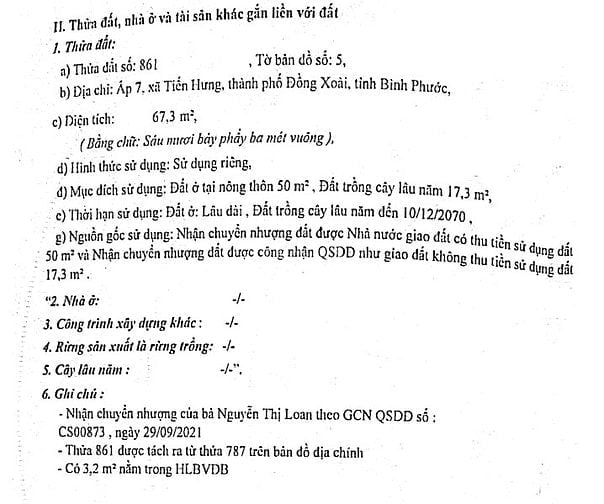 BÁN ĐẤU GIÁ TS VIB L9_XÃ TIẾN HƯNG, ĐỒNG XOÀI, BÌNH PHƯỚC