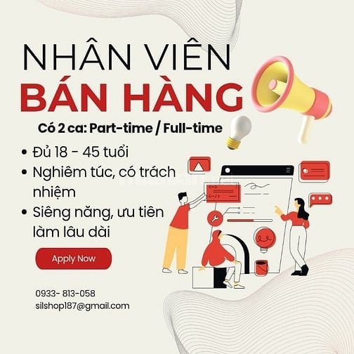 [Việc làm cận Tết] Nhân viên bán hàng Toàn thời gian khu vực Hóc Môn
