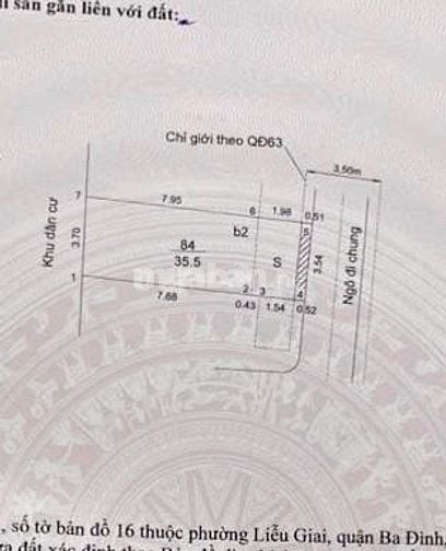 Đất 38m² HOÀNG HOA THÁM, ngõ nông, trước nhà thoáng sáng.