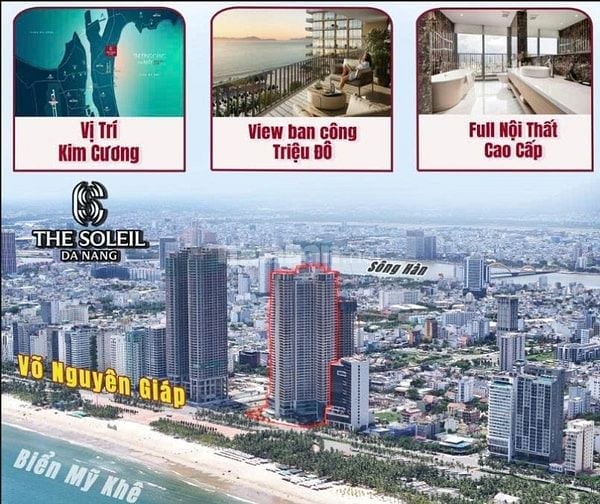 The Soleil mặt tiền biển Mỹ Khê cho thuê 25-30 triệu/th CK 14,5%