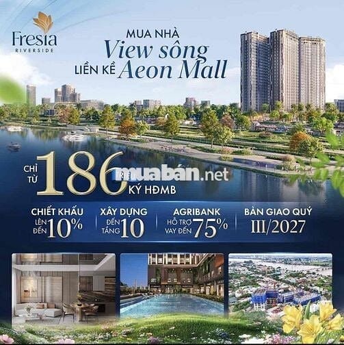 Bán Căn Hộ Fresia Riverside, Quý 3/2027 Nhận Nhà, Giá 1.79 Tỷ/ căn 2PN
