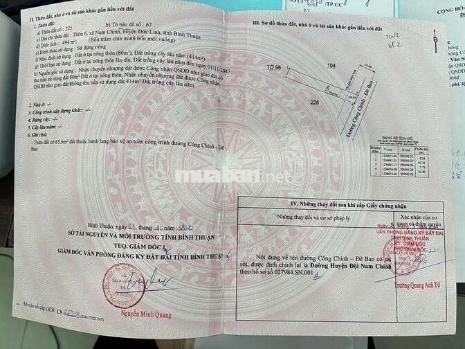 BÁN ĐẤT MẶT TIỀN - HUYỆN ĐỘI - CÔNG CHÍNH, NAM CHÍNH, BÌNH THUẬN