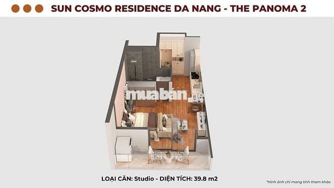 Chủ cần bán căn hộ studio 35m² view sông Hàn- pháo hoa- sở hữu lâu dài